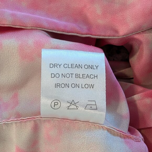 LOVERS + FRIENDS Venice Pink Tie-Dye Halter Top M Satin Fabric Shiny - Picture 7 of 7